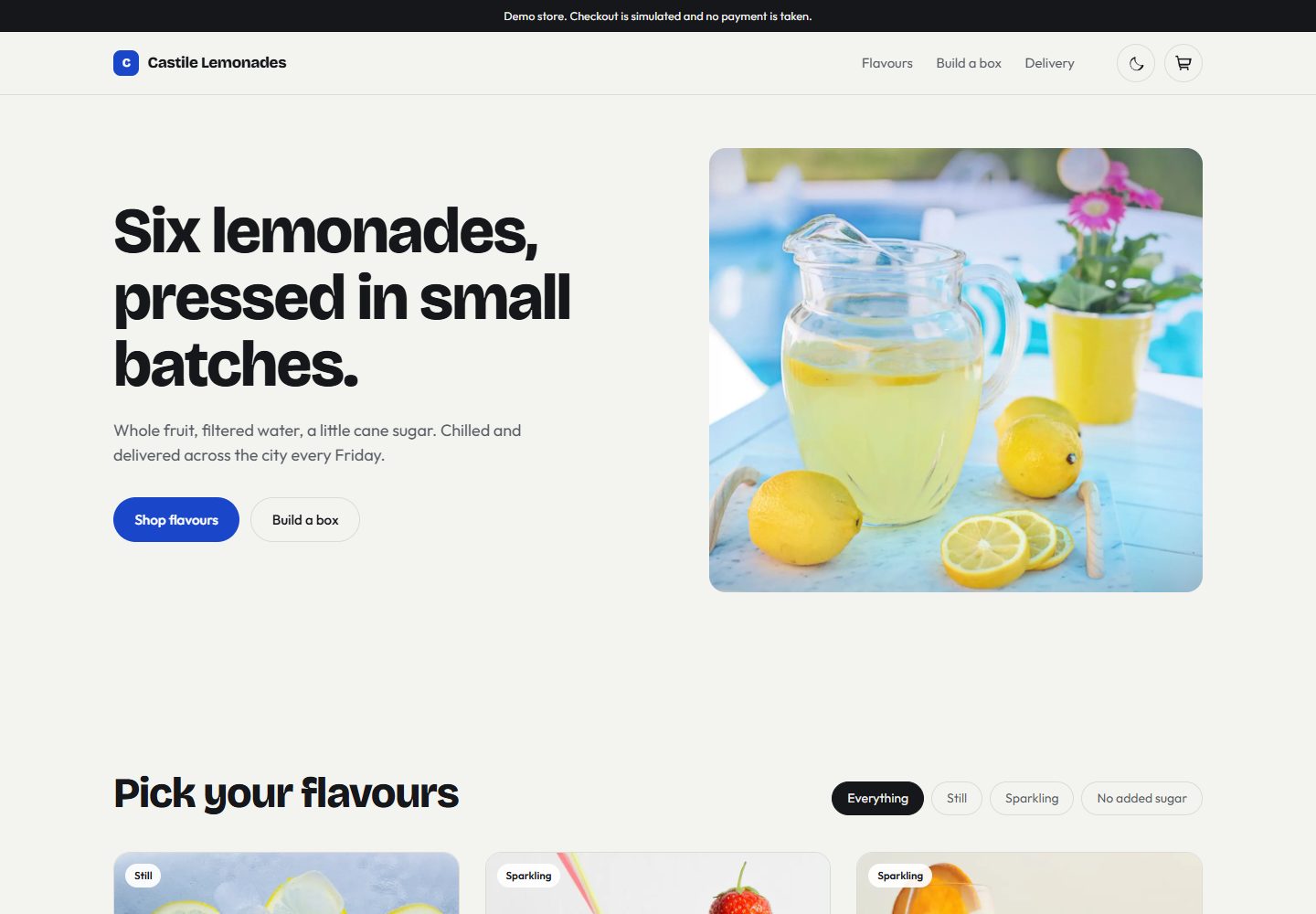 Castile Lemonades website design