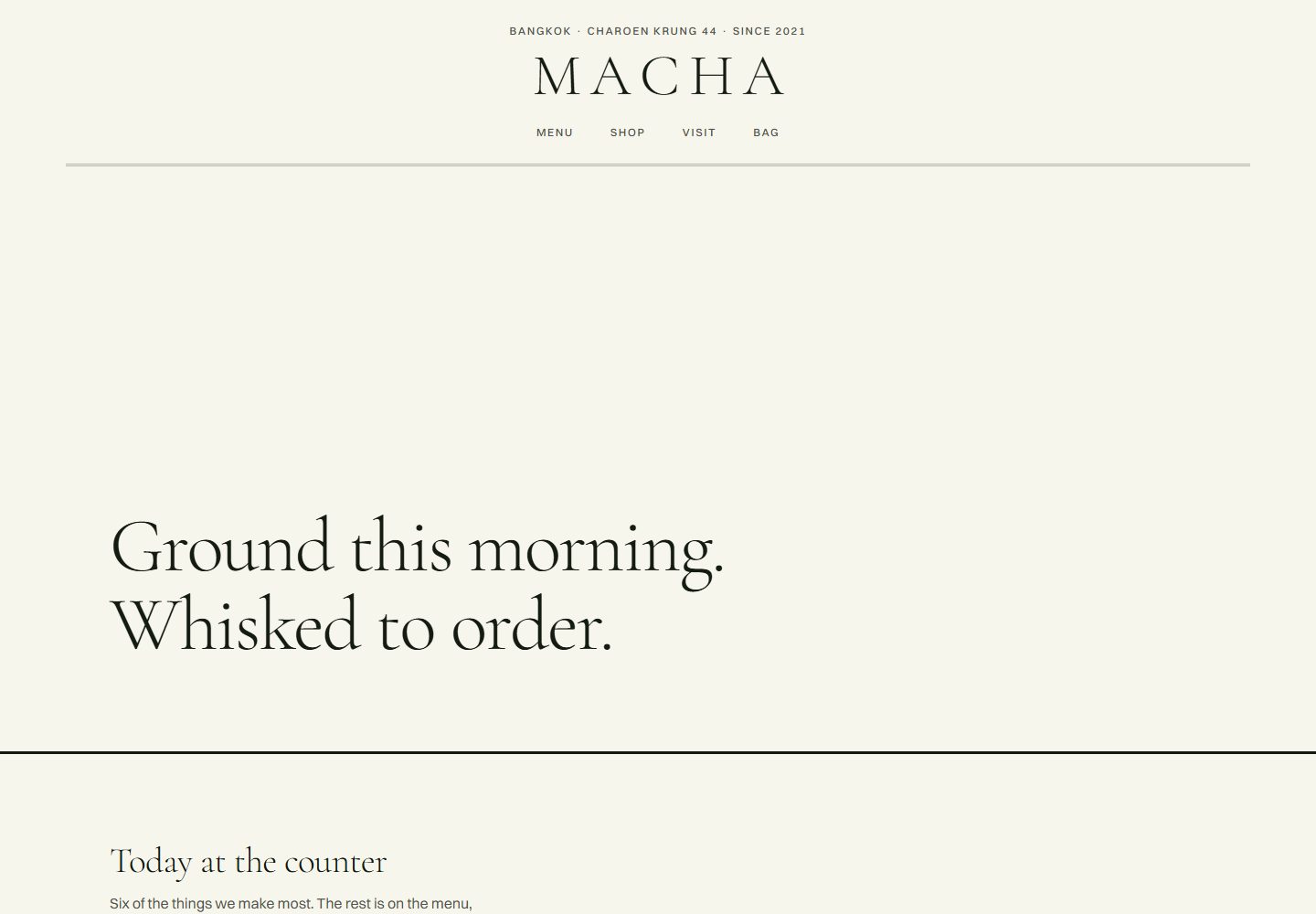 Macha website design
